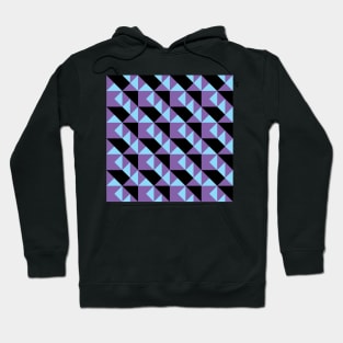 ’Zangles’ - in Purple and Sky Blue on a Black base Hoodie